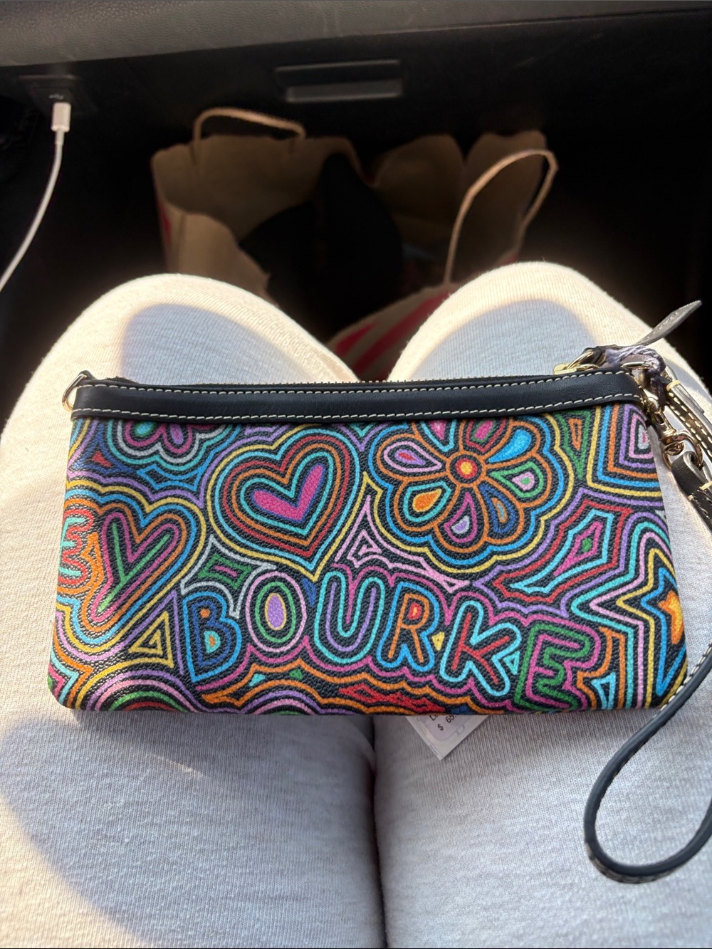 Dooney & Bourke Multicolor Floral Embroidered Wristlet - Picture 3 of 5